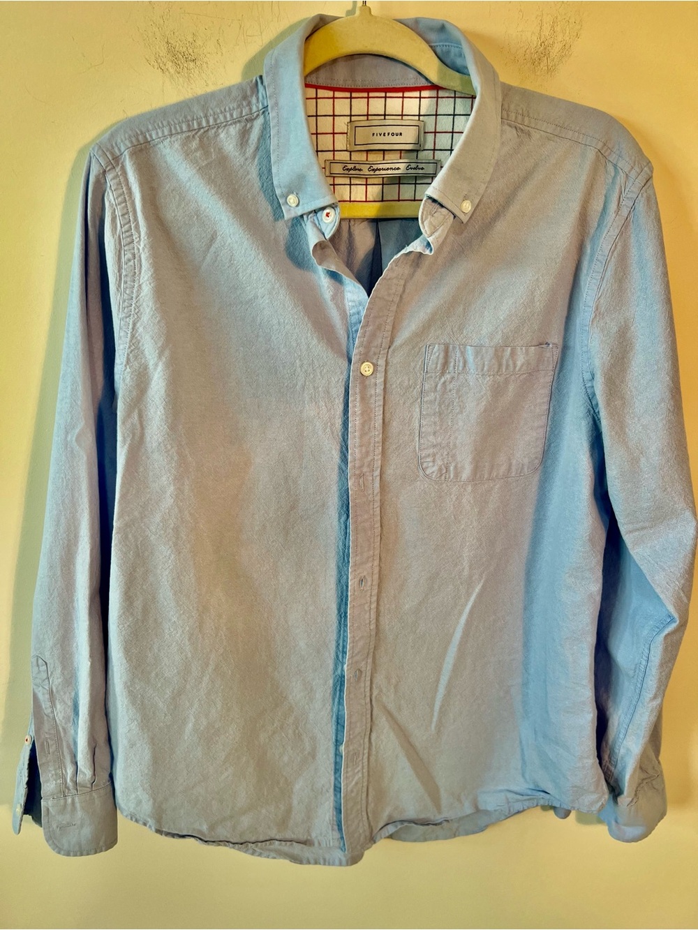 Five Four Light Blue Cotton Classic Button-Down Oxford Shirt - Men's